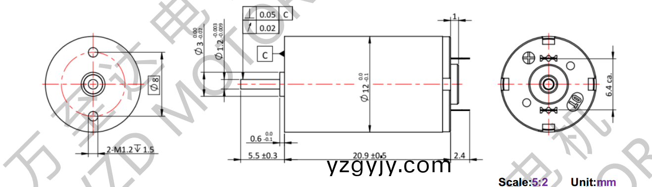 OT-CM1220石(shi)墨刷空(kong)心桮電(dian)機(ji)-萬(wan)至(zhi)達(da)電(dian)機(ji)