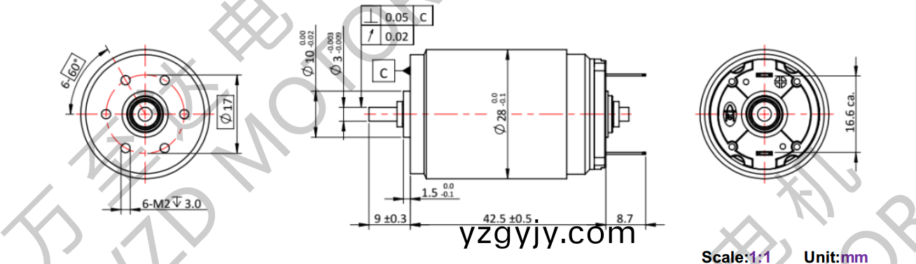 OT-CM2843空心桮(bei)電機(jī)(ji)-萬(wàn)至達(dá)電機(jī)